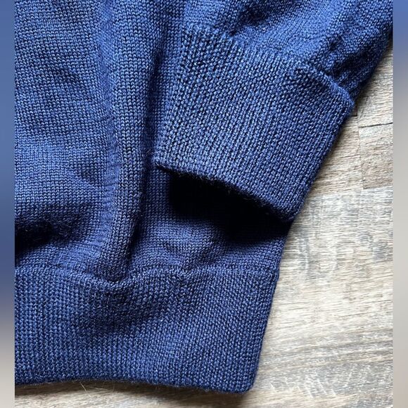 GANT Mens Wool Navy Blue Sweater Crewneck Long Sleeve Pullover Stripe Size L - Picture 5 of 10